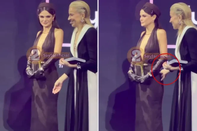 Ödül Törenine Burcu Esmersoy'un Sinem Ünsal'a Yaptığı Hareket Damga Vurdu